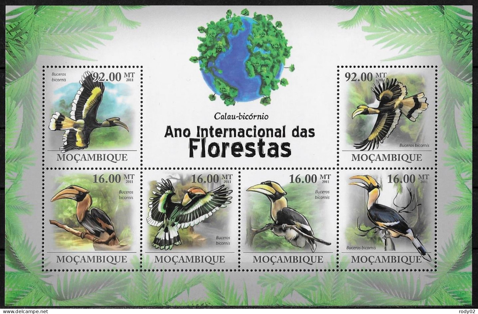 MOZAMBIQUE - OISEAUX - CALAOS - N° 3580 A 3585 ET BF 356 - NEUF** MNH - Cuckoos & Turacos