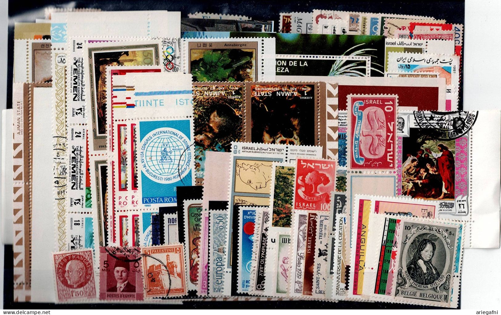 LOT OF 244 STAMPS MINT+USED+ 16 BLOCKS MI- 90 EURO VF!! - Collections (sans Albums)