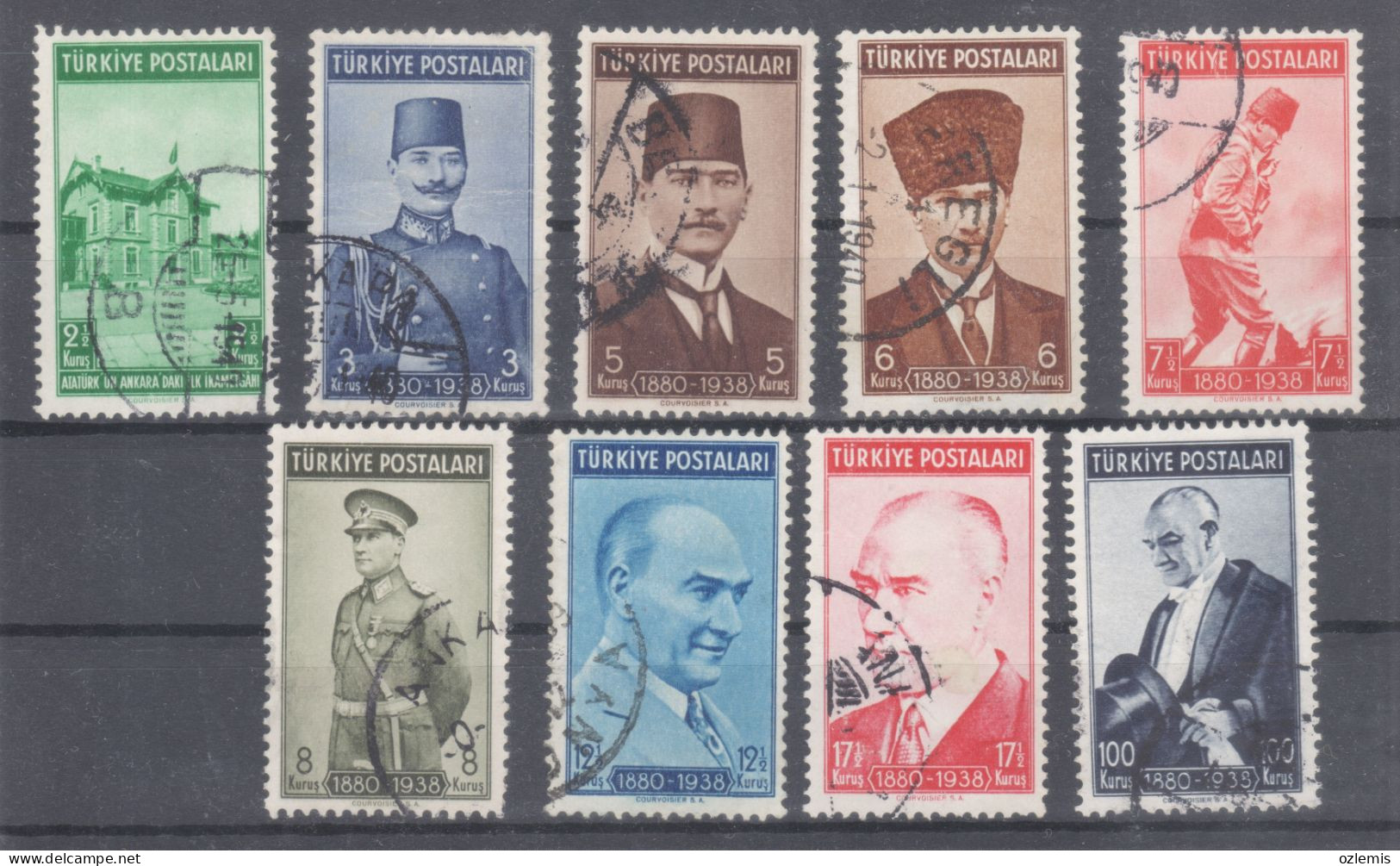 TURKEY,TURKEI,TURQUIE ,THE 1ST ANNIVERSARY OF THE DEATH ATATURK,,1939-1940,USED STAMPS - Usati