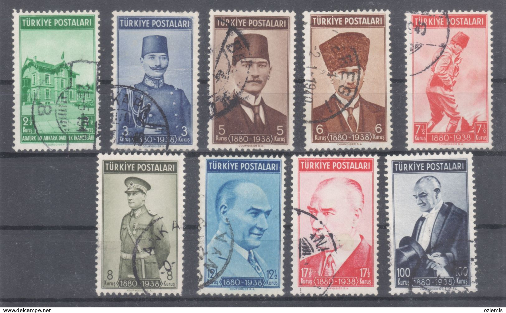 TURKEY,TURKEI,TURQUIE ,THE 1ST ANNIVERSARY OF THE DEATH ATATURK,,1939-1940,USED STAMPS - Oblitérés