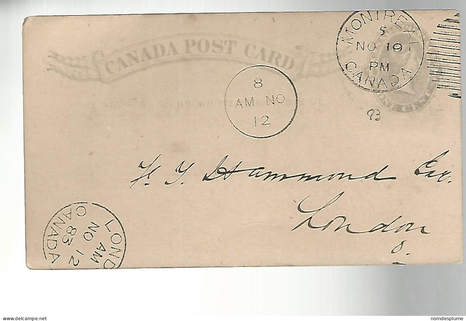 52867 ) Canada Postal Stationery Montreal 1883 Postmark Duplex  - 1860-1899 Regering Van Victoria