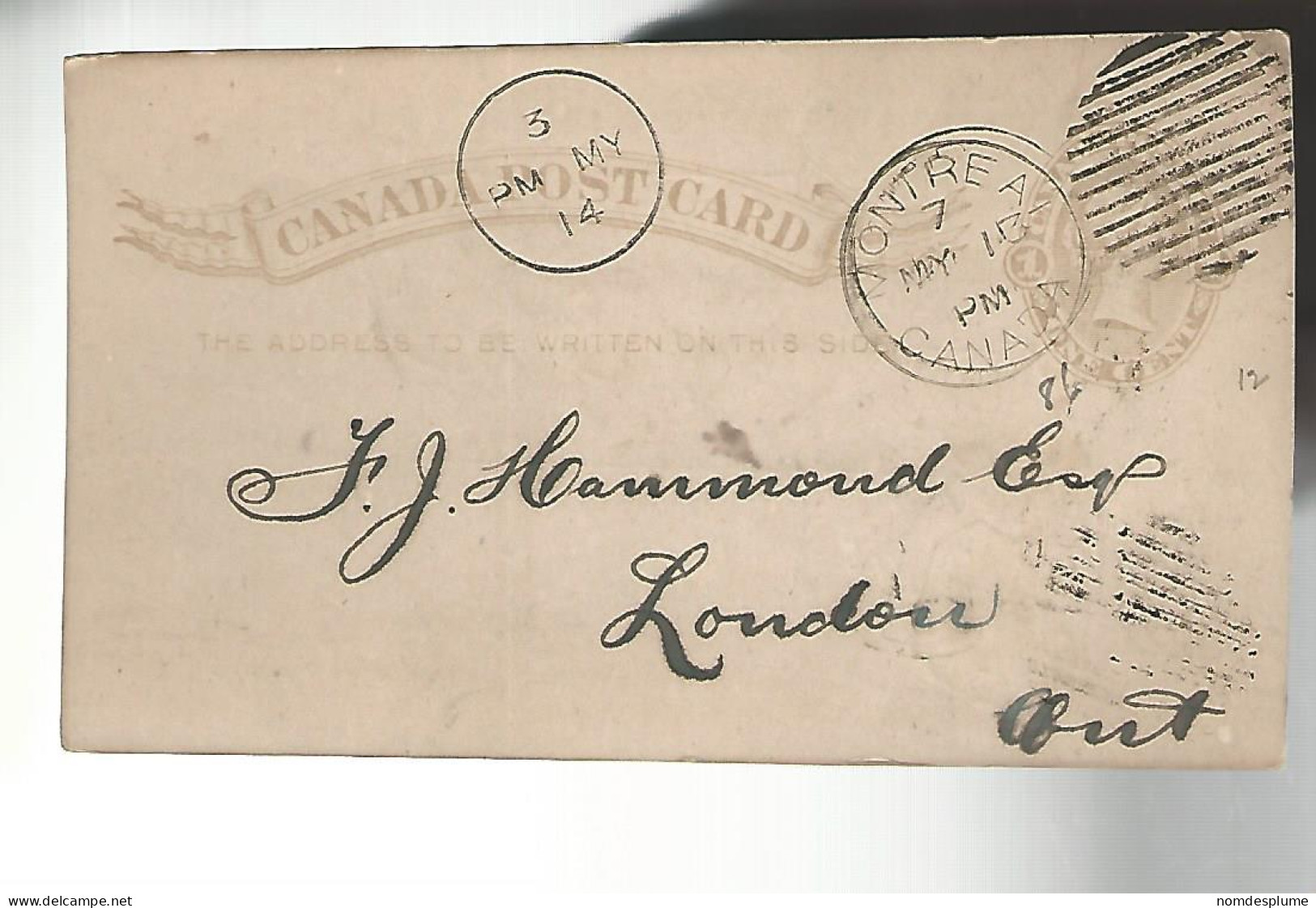 52882 ) Canada Postal Stationery Montreal Postmark  Duplex 1886 - 1860-1899 Regno Di Victoria