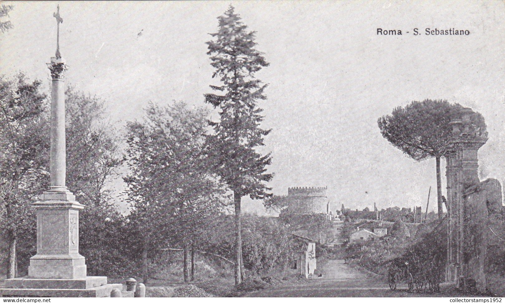 CPA -  S. SEBASTIANO, GENERAL VIEW, MONUMENTS, TREES, ALLEY, ROME - ITALY - Mehransichten, Panoramakarten