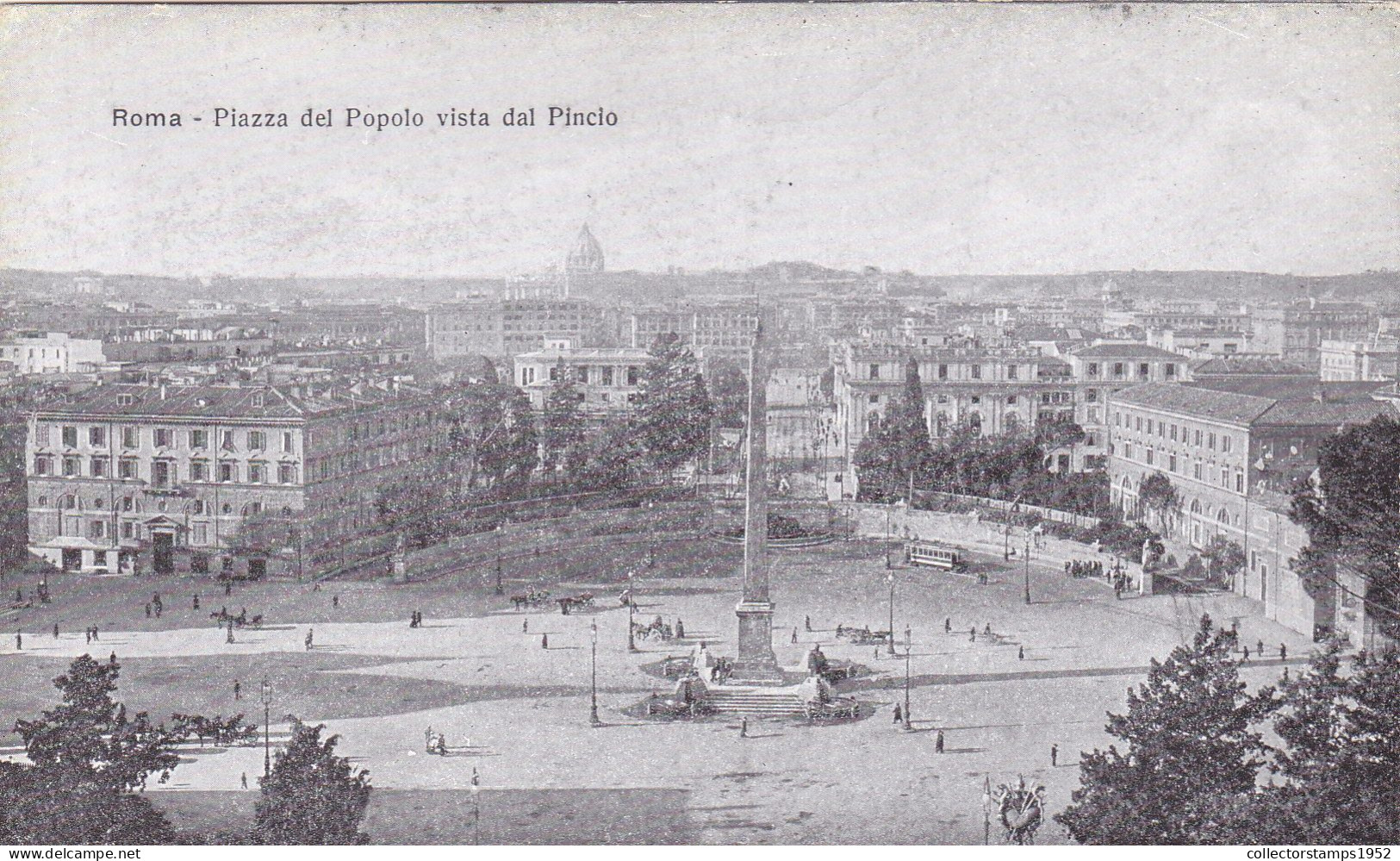 CPA - PLAZZA DEL POPOLO VISTA DAL PINCIO, PANORAMA, BUILDINGS, PEOPLE, OBELISK, CHURCH, ROME - ITALY - Panoramic Views