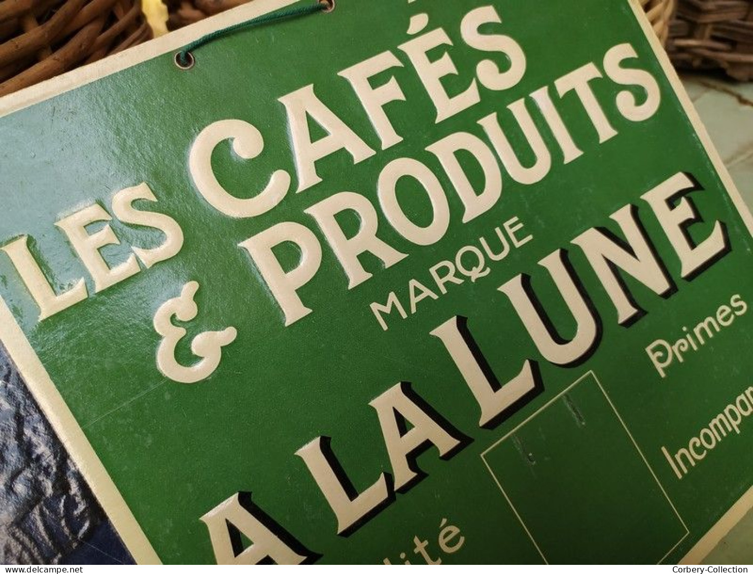 Ancien Carton Publicitaire Les Cafés & Produits Marque A La Lune Calendrier Éphéméride. - Placas De Cartón