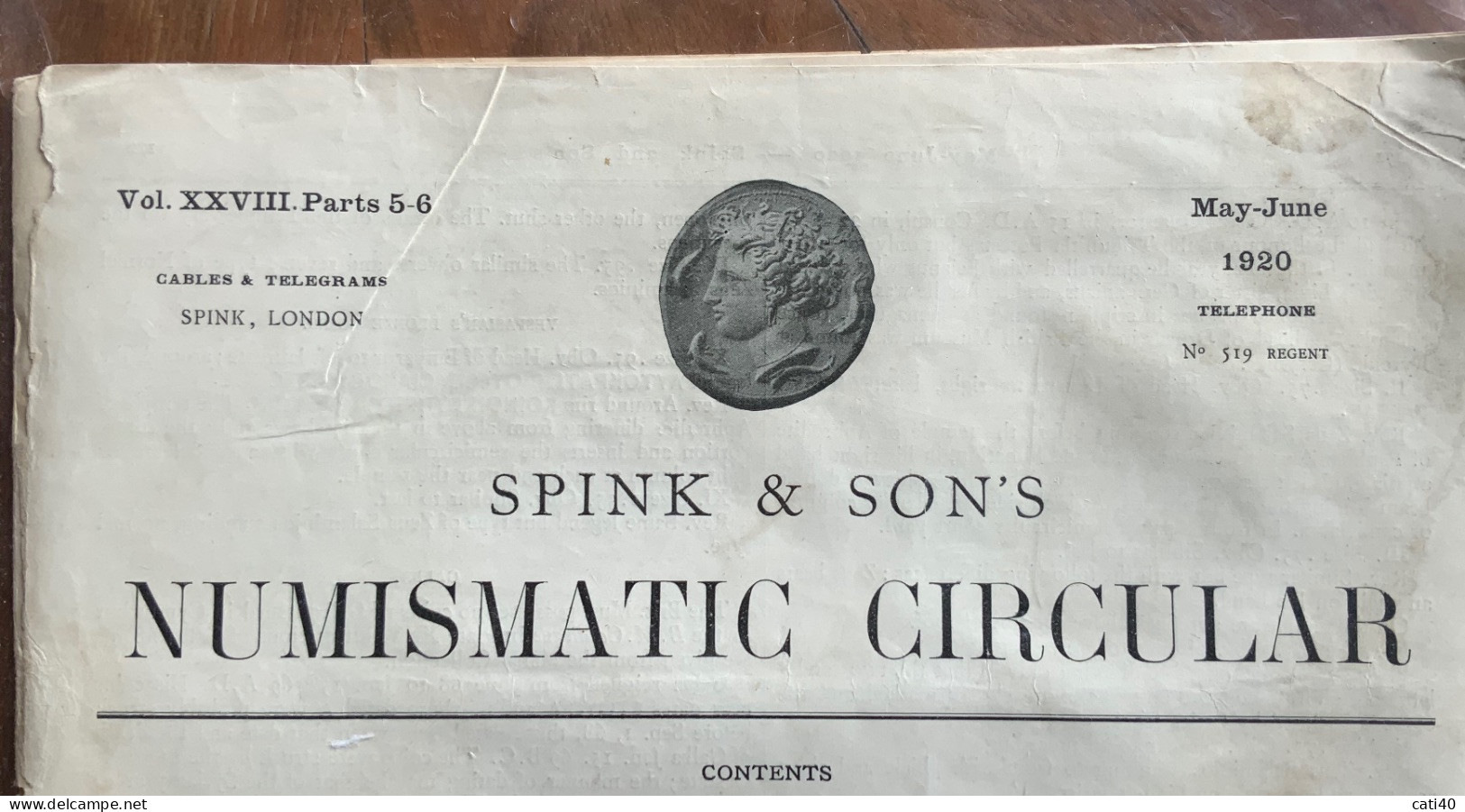 NUMISMATICA  - SPINK & SON'S - NUMISMATIC CIRCULAR - MAY - JUNE  1920 - Zeitschriften & Kataloge