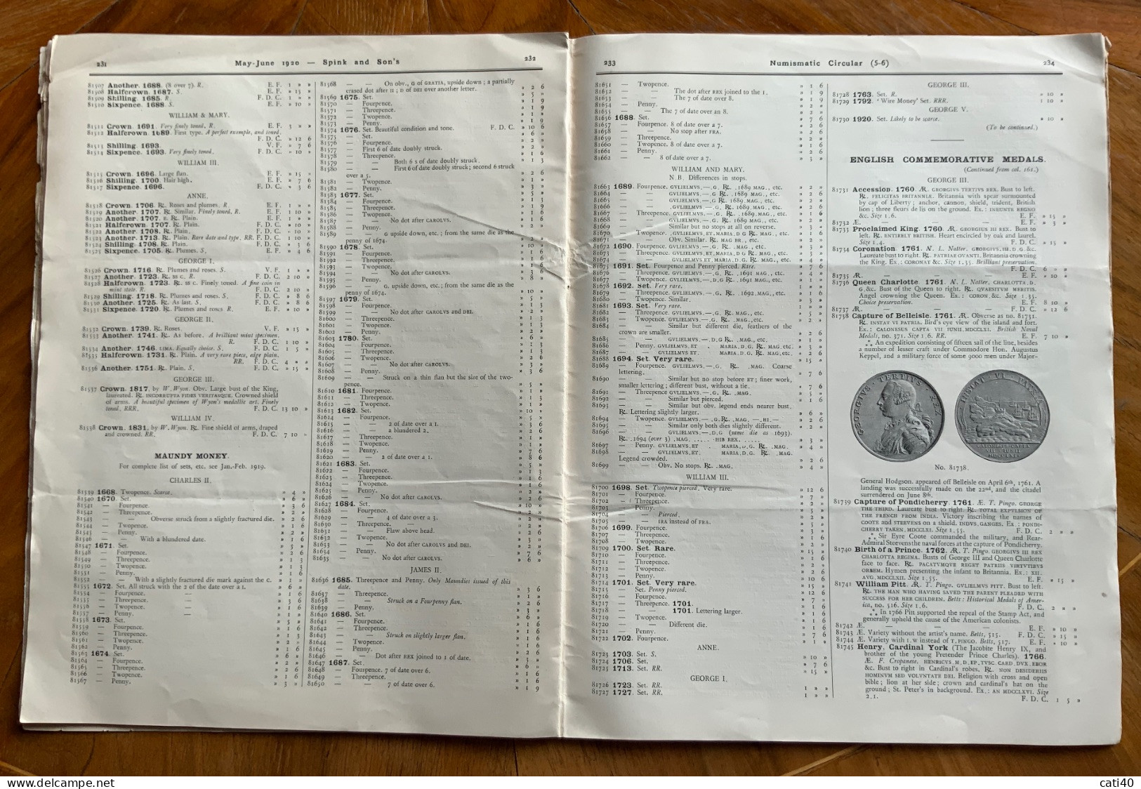 NUMISMATICA  - SPINK & SON'S - NUMISMATIC CIRCULAR - MAY - JUNE  1920 - Magazines & Catalogues