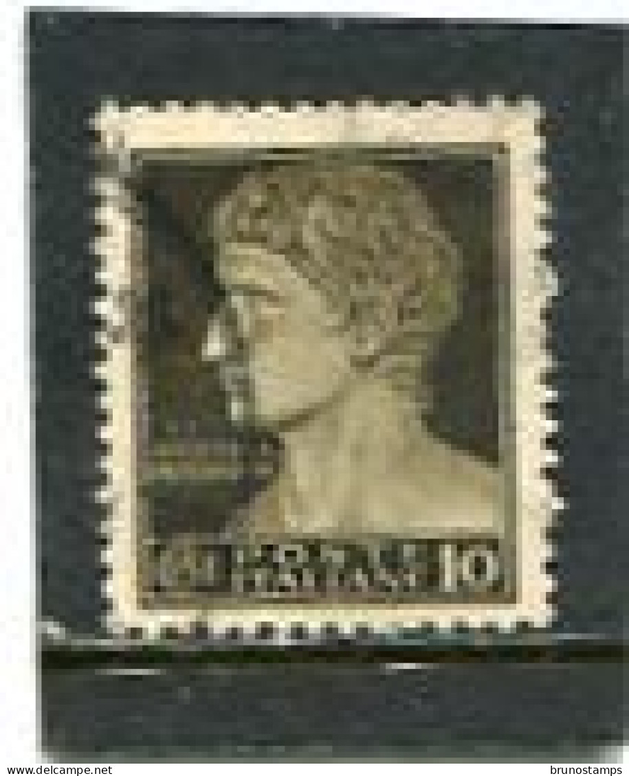 ITALIA - 1945  10c  DEFINITIVE  NO  WMK  FINE USED - Gebraucht