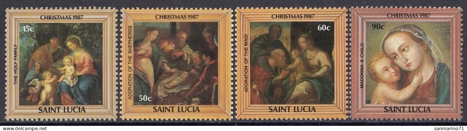 ST.LUCIA 904-907,unused,Christmas 1987 - St.Lucia (1979-...)