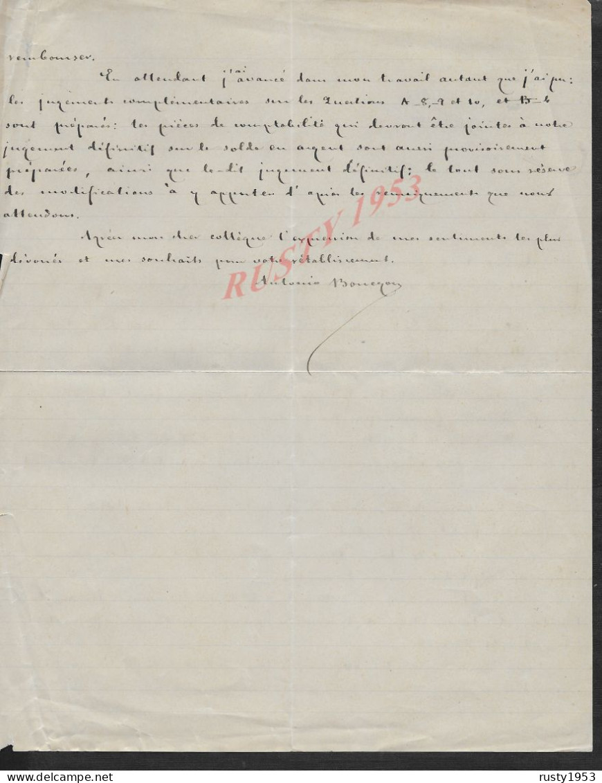 PARIS 1899 LETTRE DU TRIBUNAL ARBITRAL CONSTRUCTION DU CHEMIN DE FER DE LINARÈS À ALMÉRIA ESPAGNE 2 PAGES : - Chemin De Fer