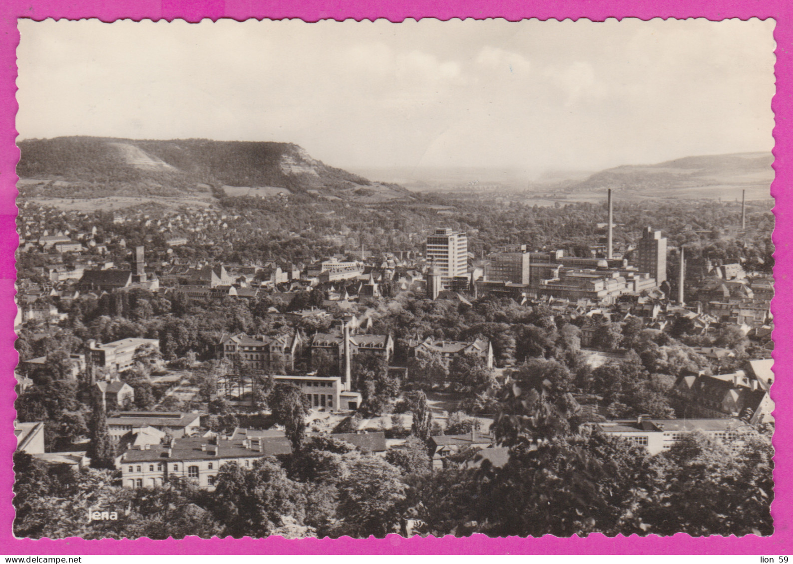 292942 / Germany Aerial View Jena PC USED 1967 -10 Pf. Geschützte Vogelarten Animal Bird Kranich (Grus Grus) Slogan Med - Climbing Birds