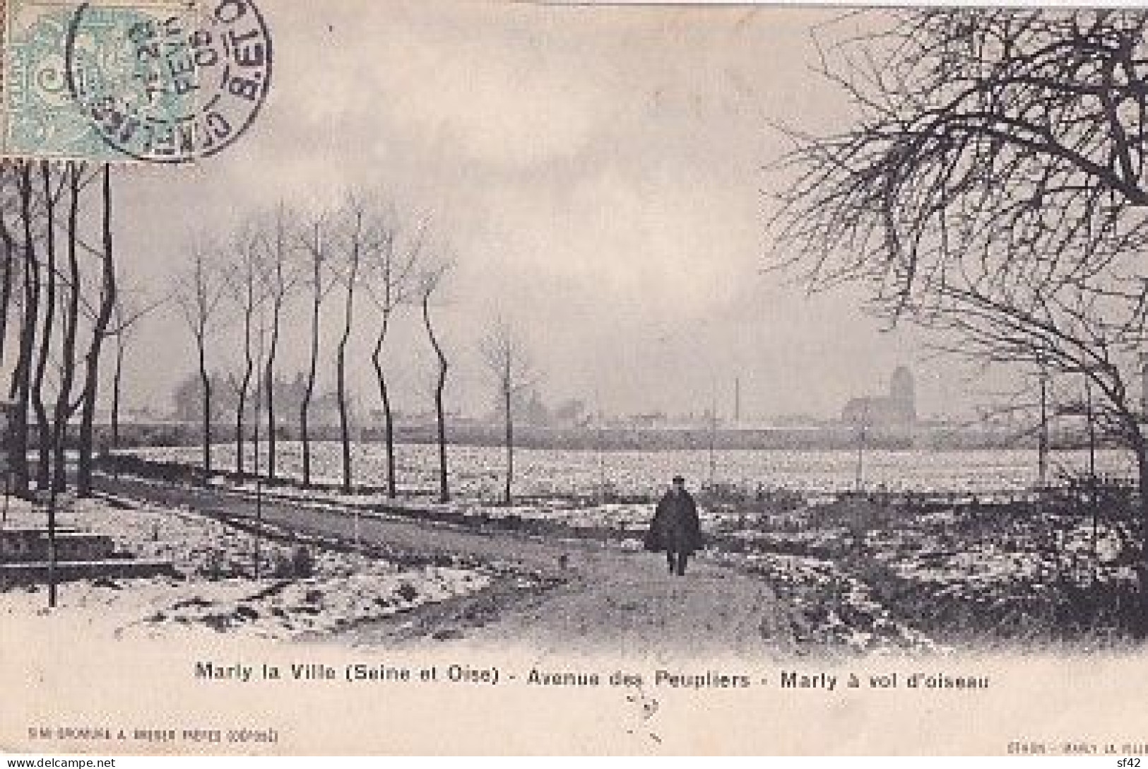 MARY LA VILLE            AVENUE DES PEUPLIERS      SOUS LA NEIGE - Marly La Ville