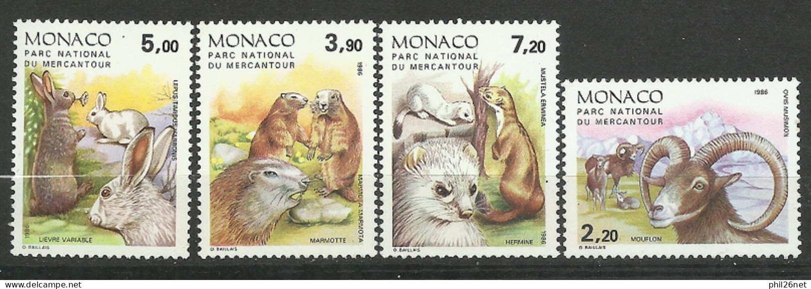 Monaco N°  1522  à  1525   Mammifères Du Mercantour        Neufs  * *   B/TB  Voir Scans   Soldé  ! ! ! - Rodents