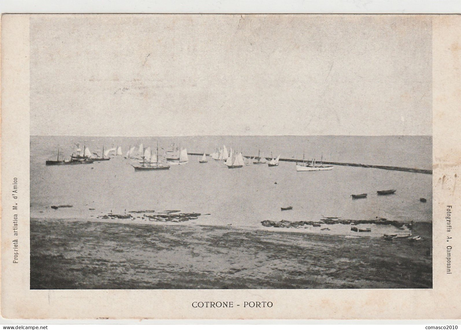 CARTOLINA Con Errore Di Stampa  Cotrone Invece Di Crotone Porto Viaggiata 1935 - Crotone