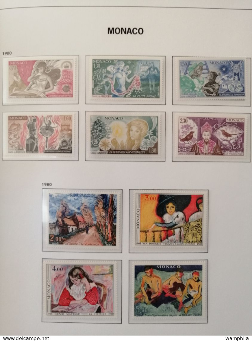Monaco une collection en album "DAVO" 1980/1987** poste. P.A. blocs, préoblitérés, taxe. cote +1500€.