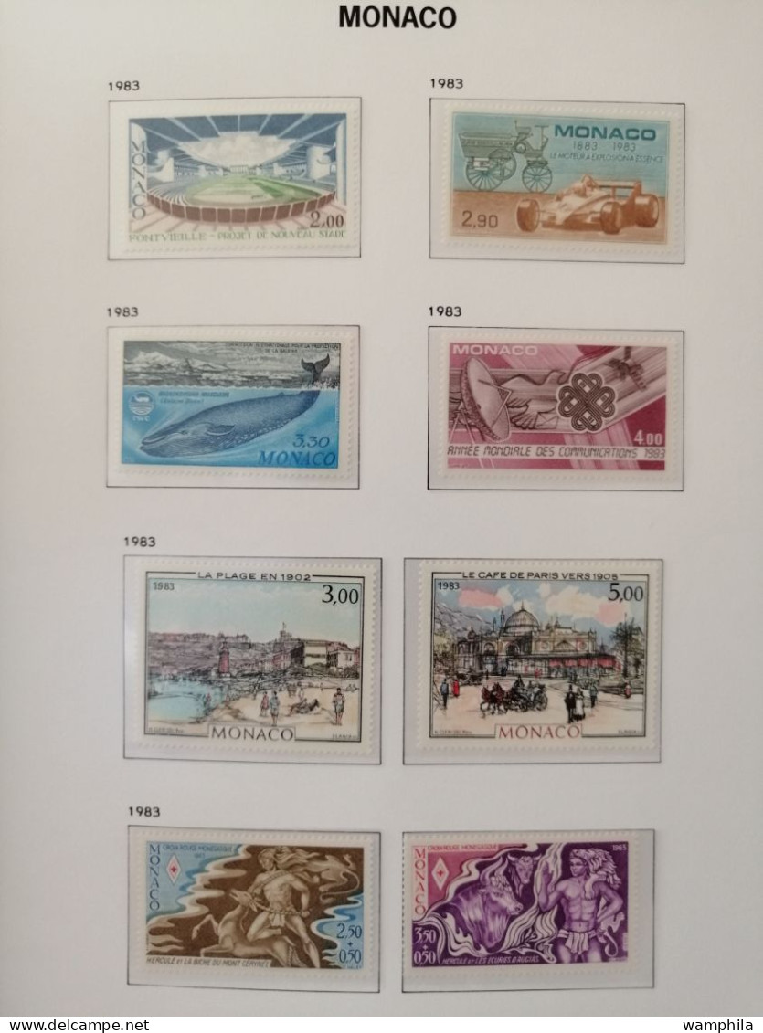 Monaco une collection en album "DAVO" 1980/1987** poste. P.A. blocs, préoblitérés, taxe. cote +1500€.