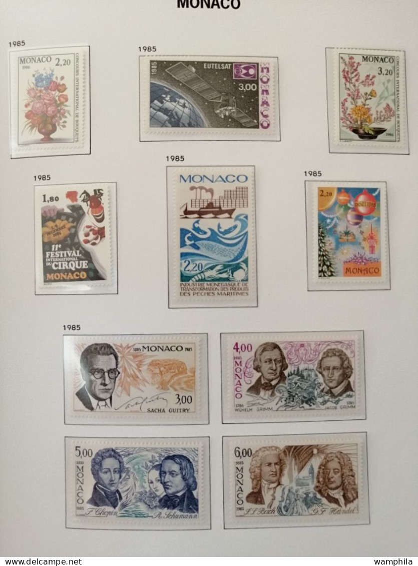 Monaco une collection en album "DAVO" 1980/1987** poste. P.A. blocs, préoblitérés, taxe. cote +1500€.