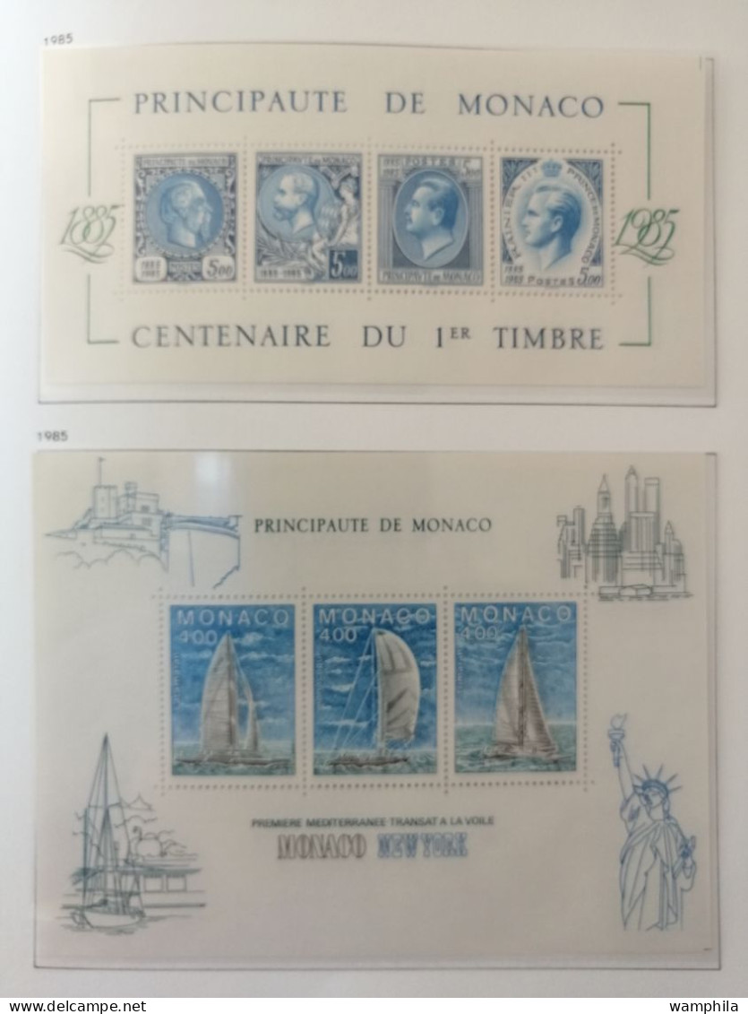 Monaco une collection en album "DAVO" 1980/1987** poste. P.A. blocs, préoblitérés, taxe. cote +1500€.