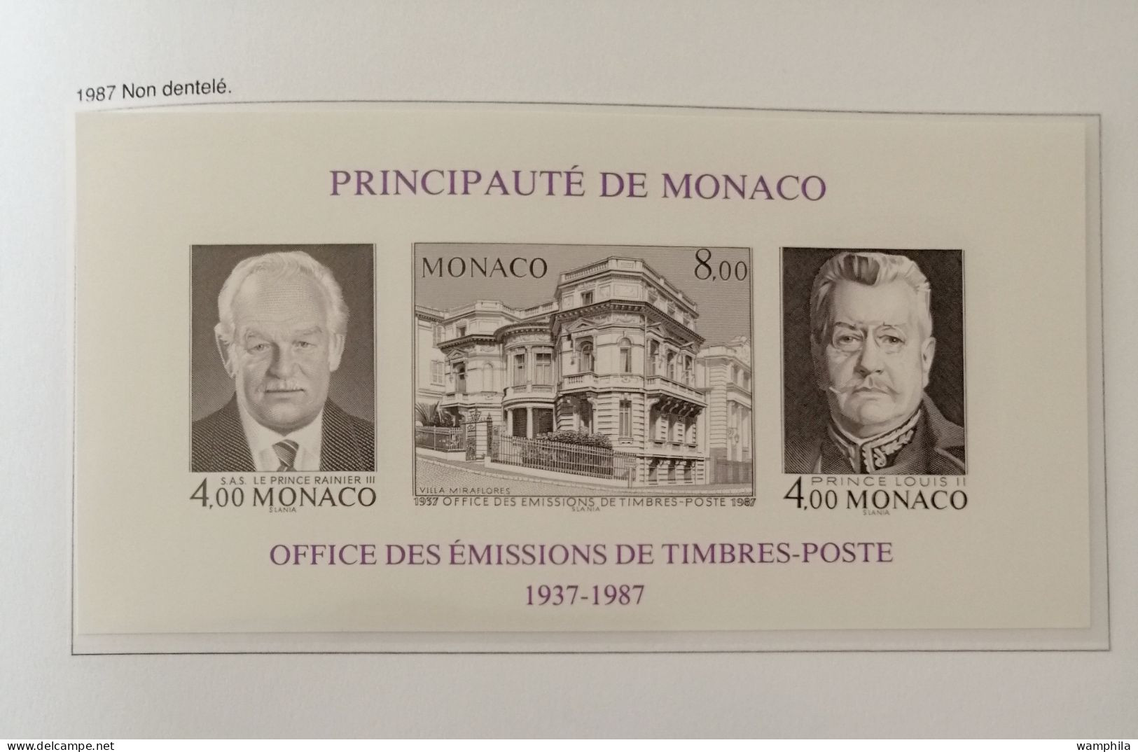 Monaco une collection en album "DAVO" 1980/1987** poste. P.A. blocs, préoblitérés, taxe. cote +1500€.
