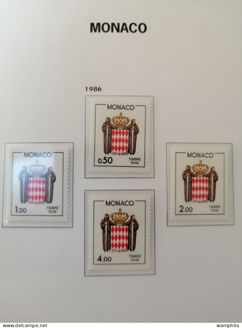 Monaco une collection en album "DAVO" 1980/1987** poste. P.A. blocs, préoblitérés, taxe. cote +1500€.