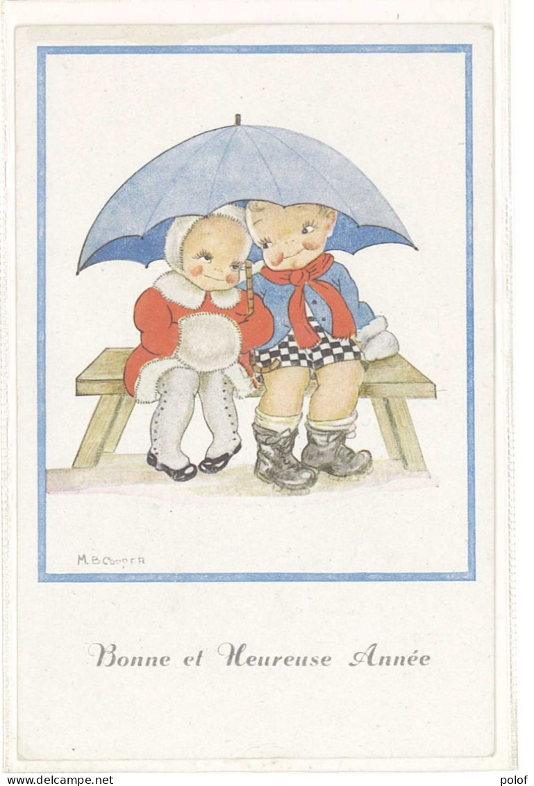 COOPER M.B. Bonne Et Heureuse Année - Couple D' Enfants Sous Un Parapluie (23) - Bonnotte