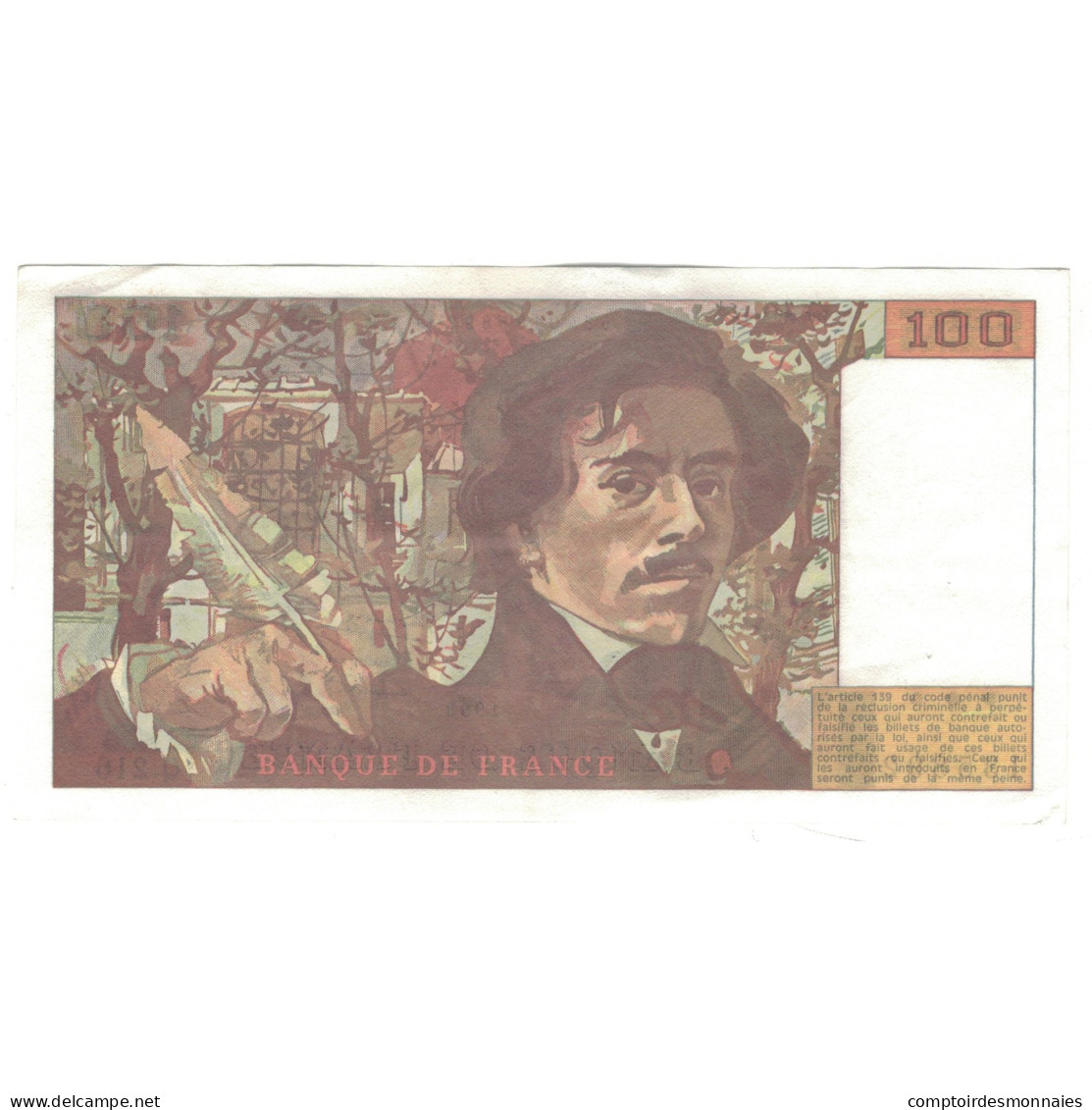 France, 100 Francs, Delacroix, 1993, Q.216, SUP, Fayette:69bis.5, KM:154e - 100 F 1978-1995 ''Delacroix''