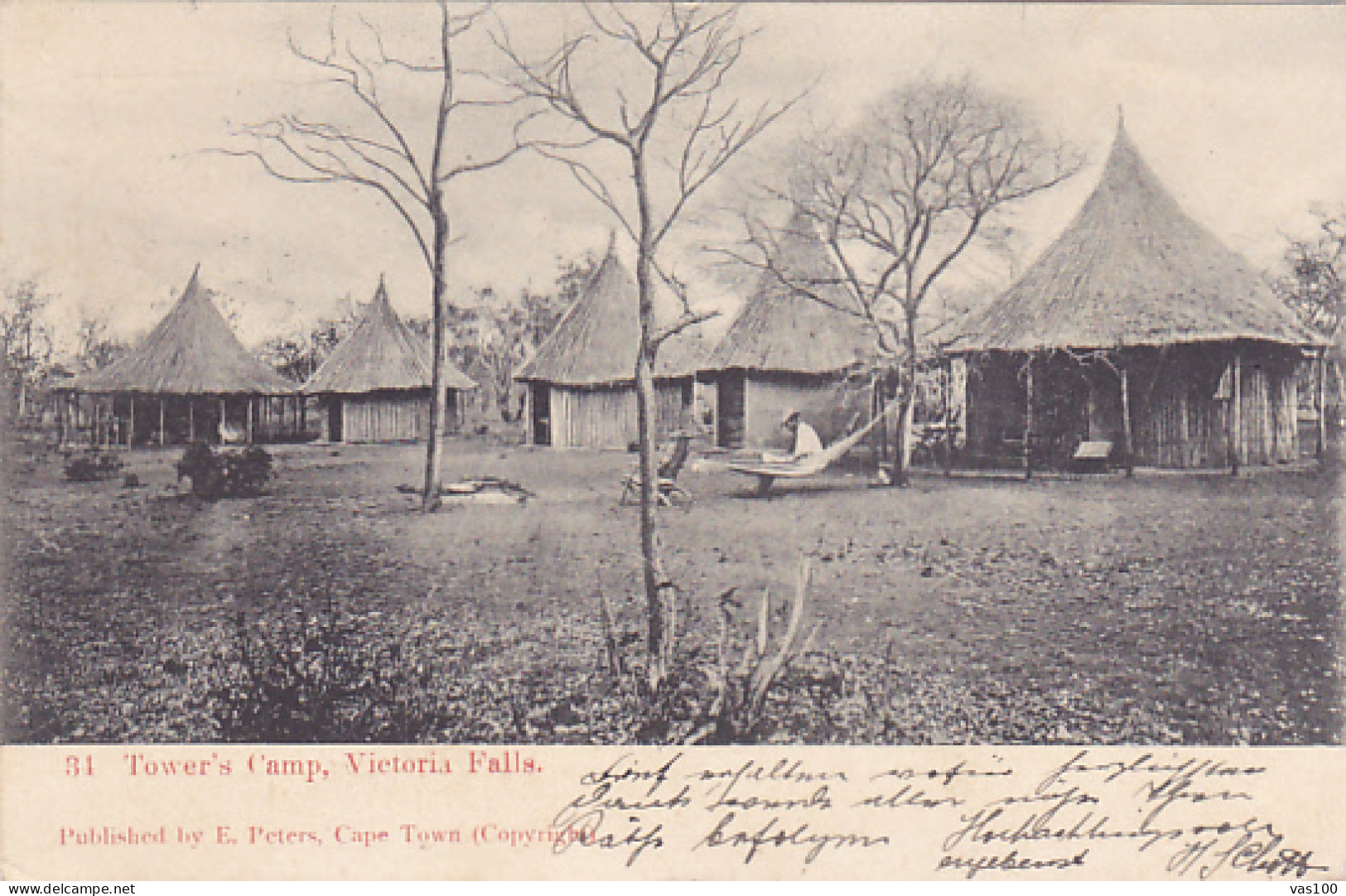 CPA VICTORIA FALLS- TOWER'S CAMP, HUTS, PEOPLE - Simbabwe