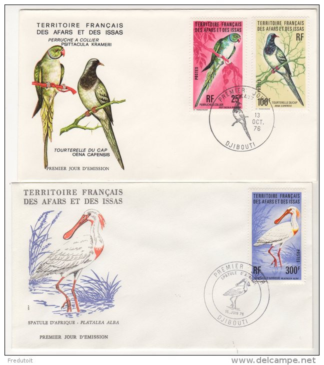 FDC - AFARS ET ISSAS - N°428/430 : OISEAUX - Brieven En Documenten