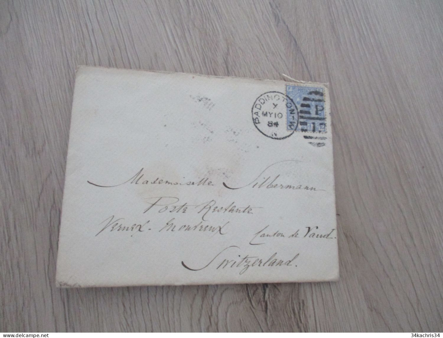 Great Britain Lettre  Ancienne Padington IV ? 1 Stamp  1884 Pour Montreux Suisse - Cartas & Documentos