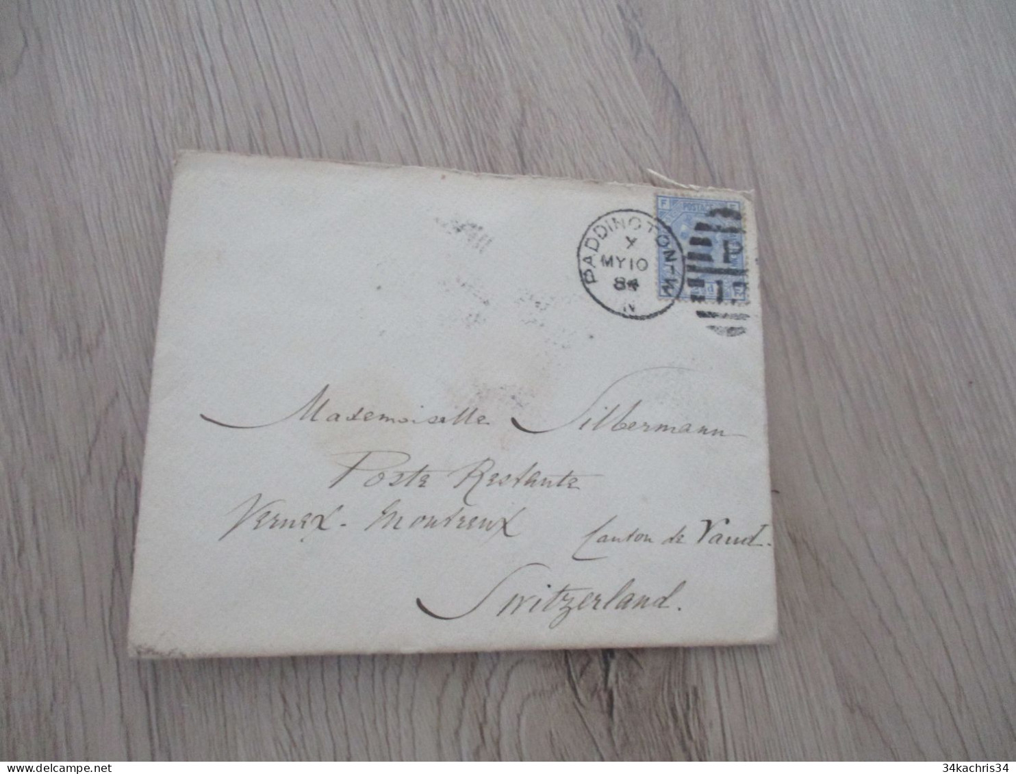 Great Britain Lettre  Ancienne Padington IV ? 1 Stamp  1884 Pour Montreux Suisse - Briefe U. Dokumente