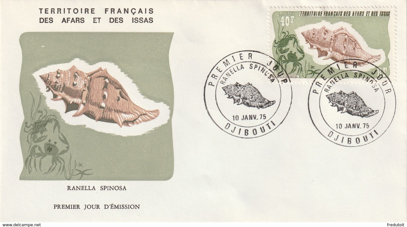 FDC - AFARS Et ISSAS - COQUILLAGES (1975) - Lettres & Documents