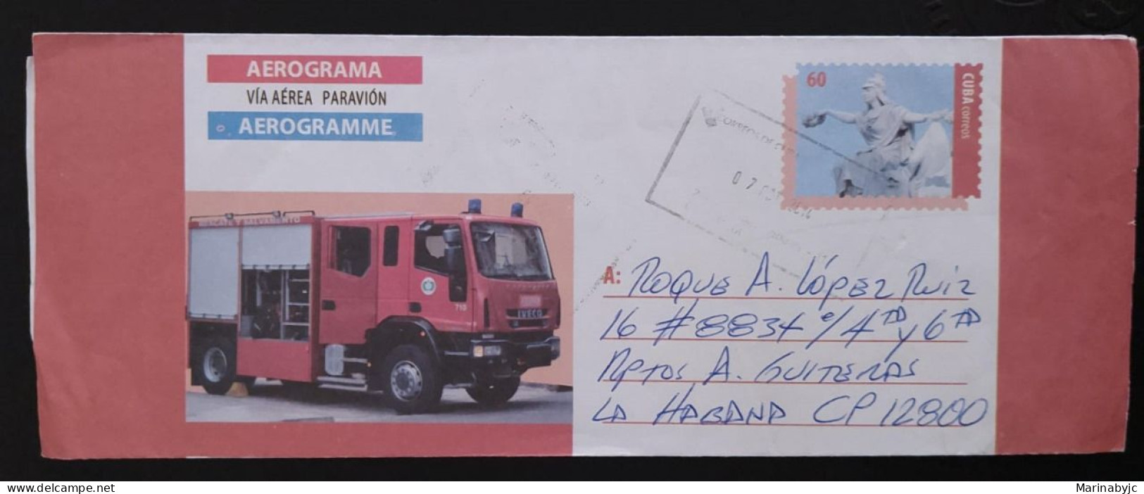 SD)CUBA. FIRE STATIONS. AEROGRAMS. - Collections, Lots & Series