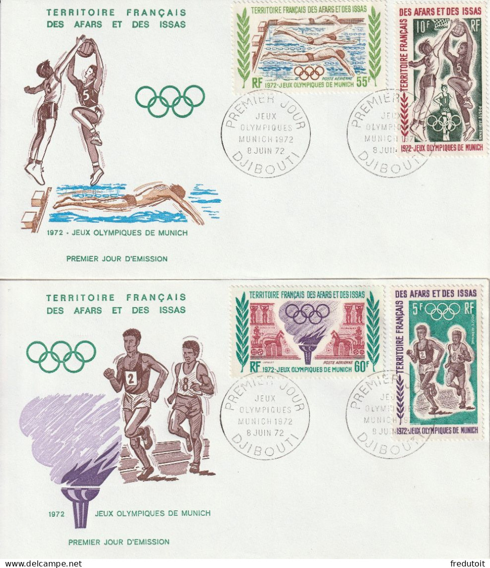 FDC - AFARS ET ISSAS - P.A N°72/5 (1972) Jeux Olympiques De Munich - Cartas & Documentos