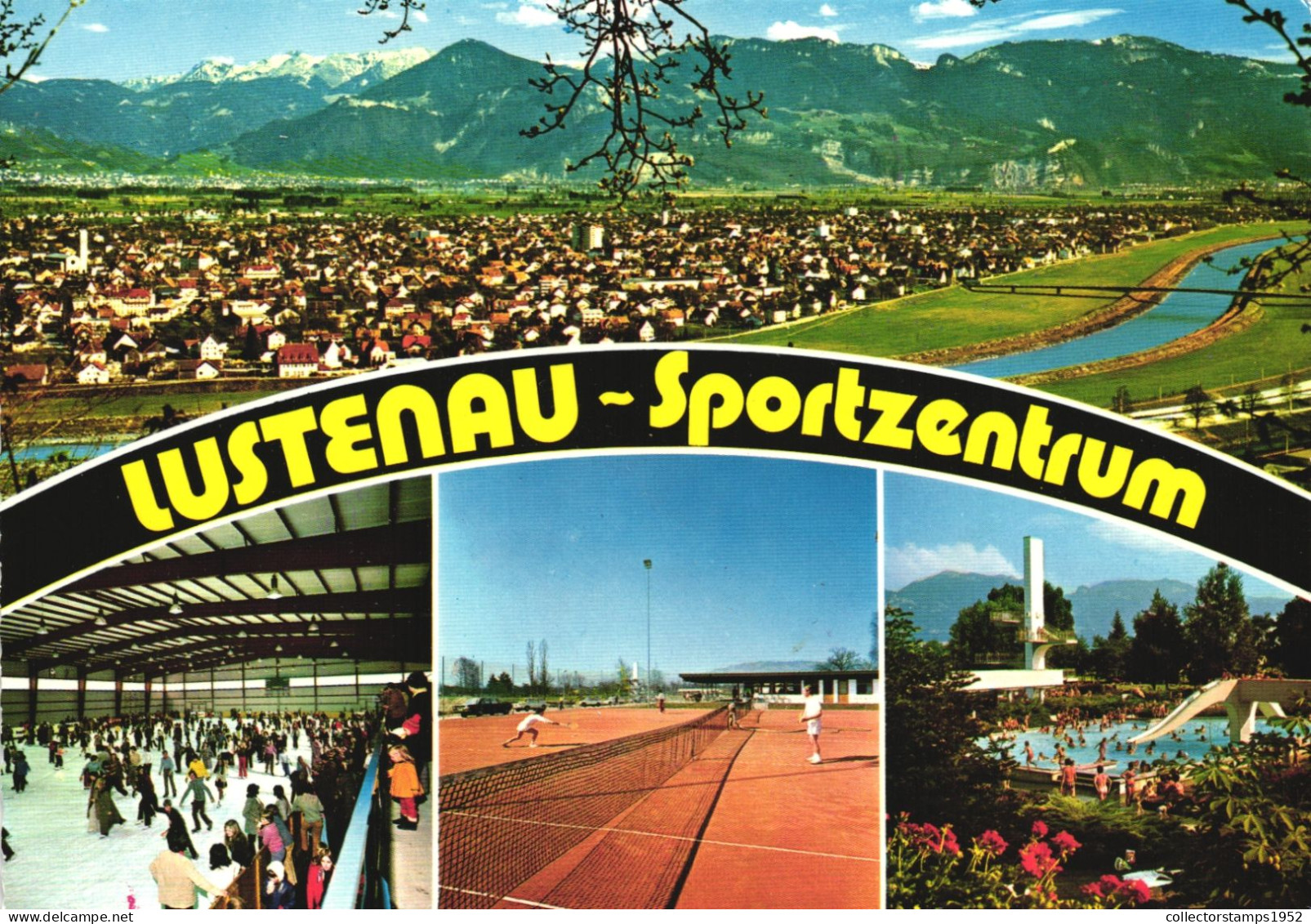 AUSTRIA, VORARLBERG, LUSTENAU, PANORAMA, MOUNTAIN, SPORTS CENTER, CAPITAL OF THE EMBROIDERY INDUSTRY - Lustenau