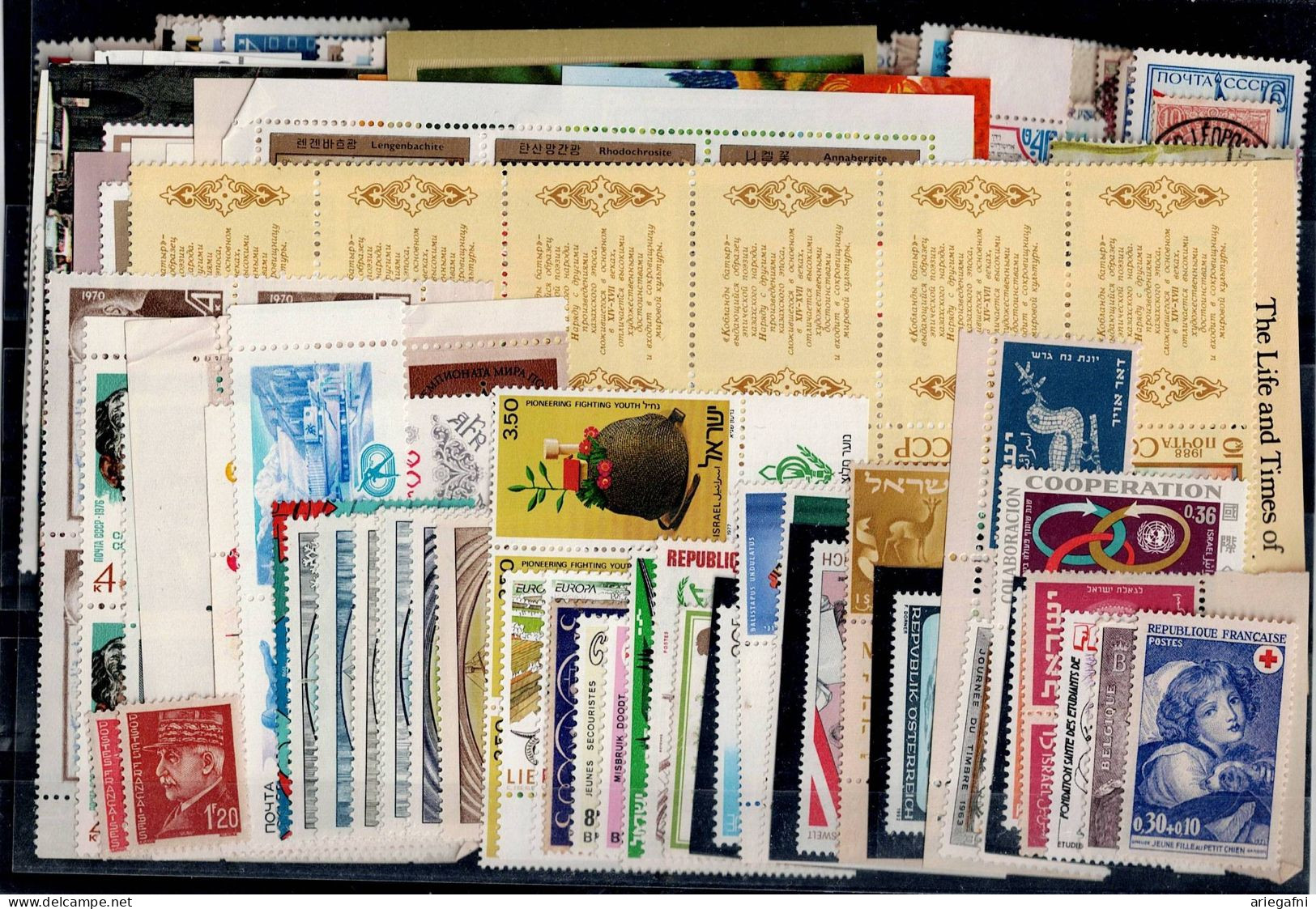 LOT OF 250 STAMPS MINT+USED +16 BLOCKS MI- 90 EURO VF!! - Collections (sans Albums)