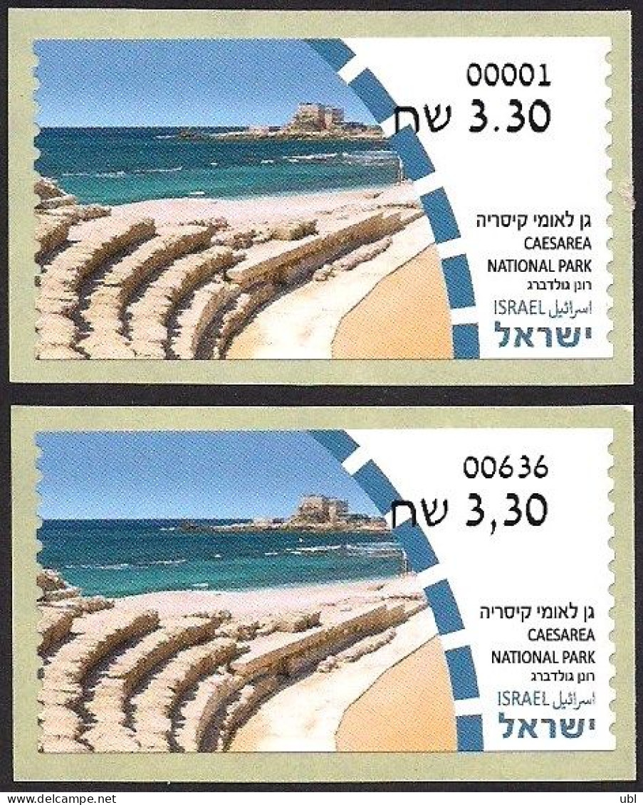 ISRAEL 2023 - National Parks In Israel - Caesarea National Park - Phil. Service # 001 & Netanya # 636 ATM Labels - MNH - Archéologie