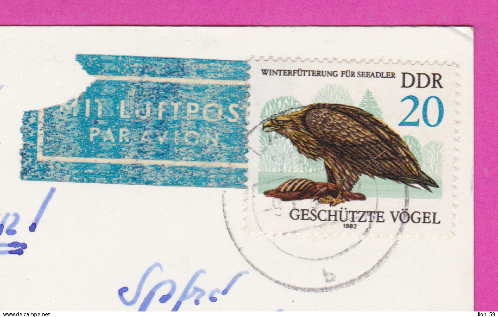 292954 / Germany DDR Lauta (Kr. Hoyerswerda) PC USED 1982 -20 Pf Protected Bird Species Eagle Birds Haliaeetus Albicilla - Aigles & Rapaces Diurnes
