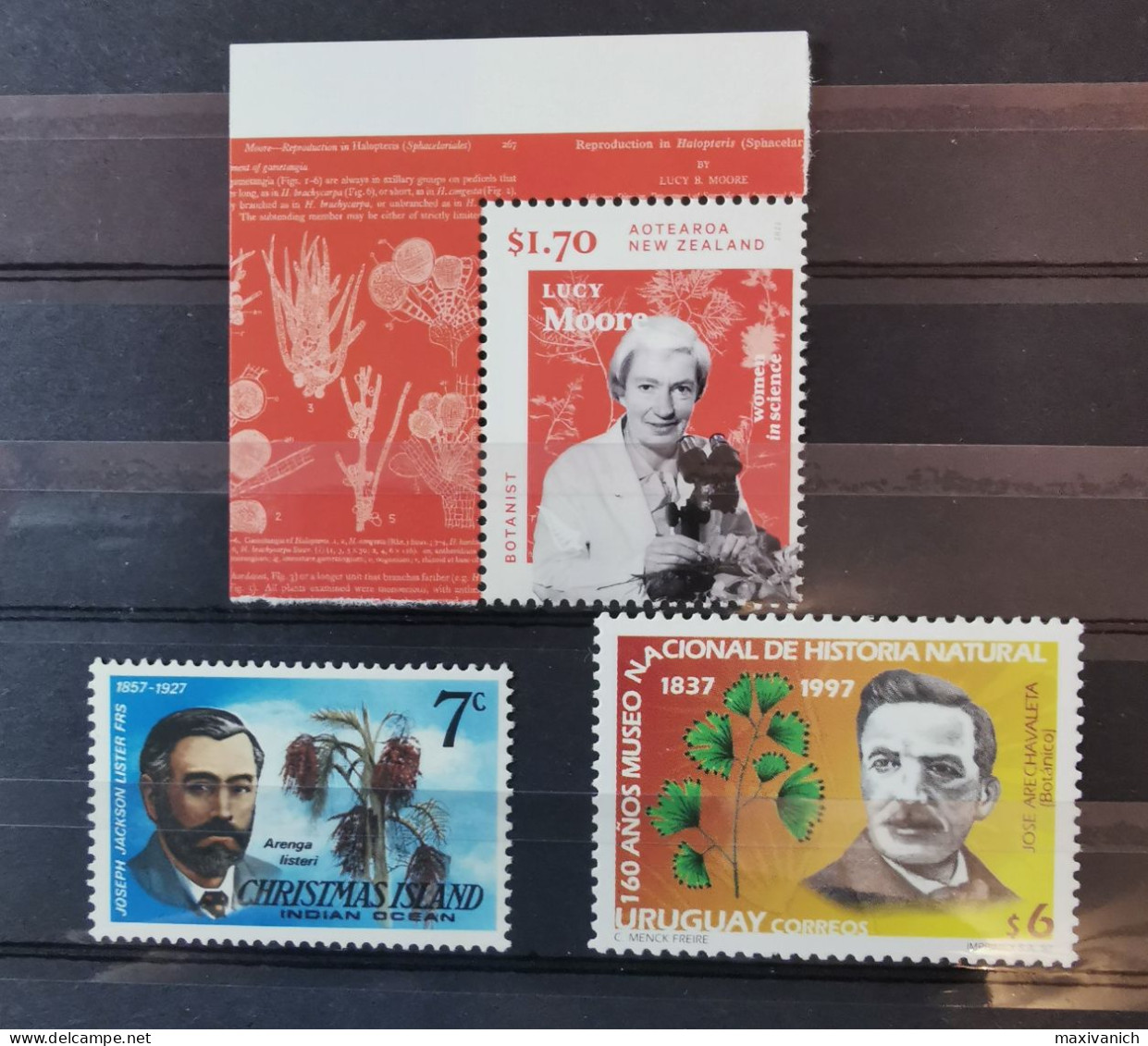 New Zealand 2022 Lucy Moore Uruguay 1997 Arechavaleta Botanist Christmas Island 1978 Lister Flora Plant MNH - Ungebraucht