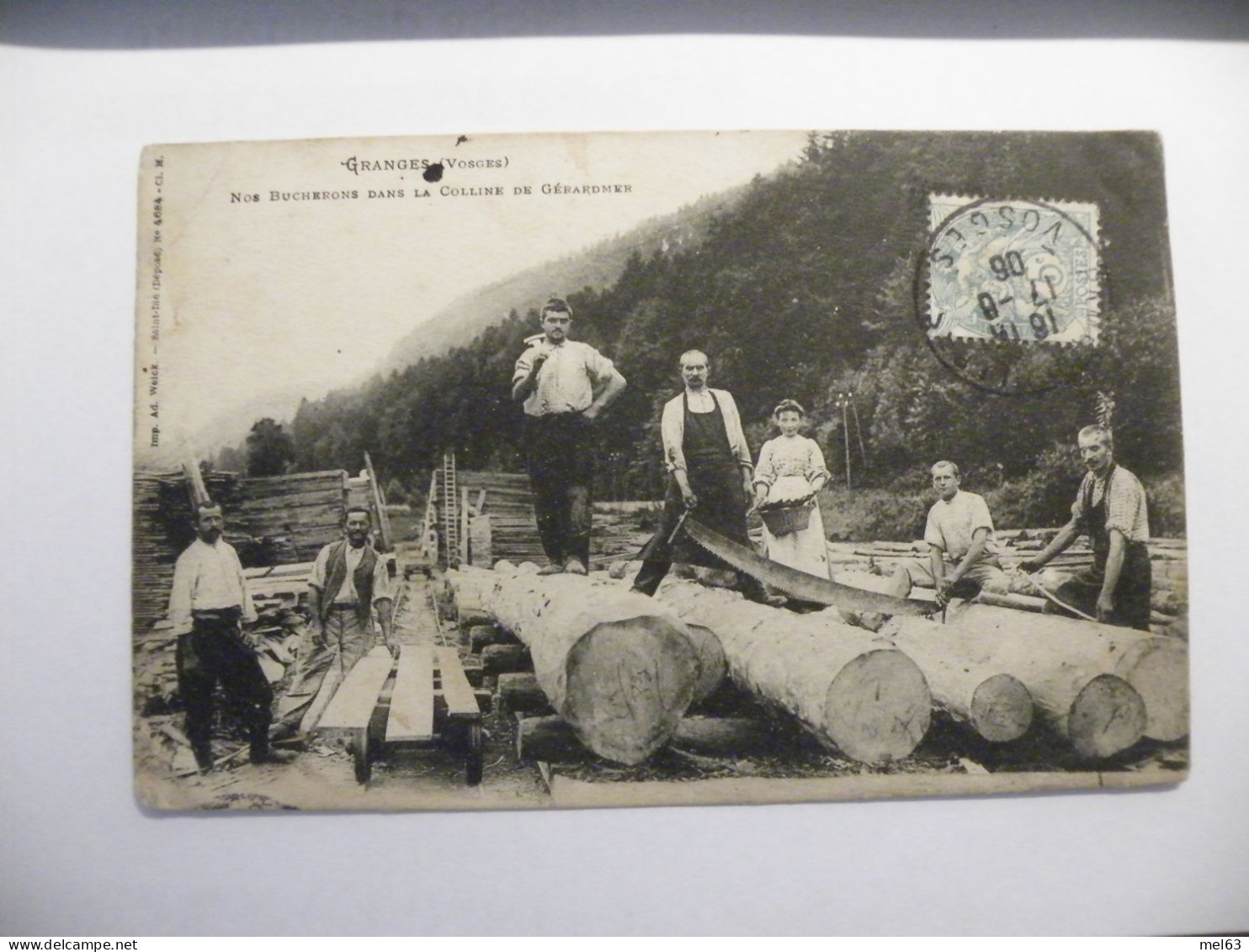 A532.  CPA. 88. GRANGES. (Vosges) .Nos Bucherons Dans La Colline De Gérardmer. Beau Plan Animé. Ecrite & Voyagée 1906 - Granges Sur Vologne