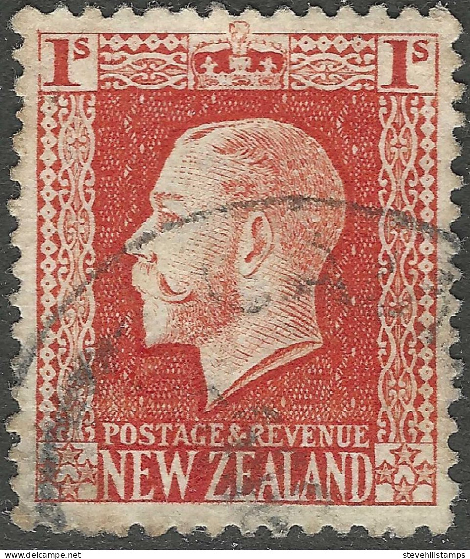 New Zealand. 1915-30 KGV. 1/- Used. P 14X14½ SG 430c - Used Stamps