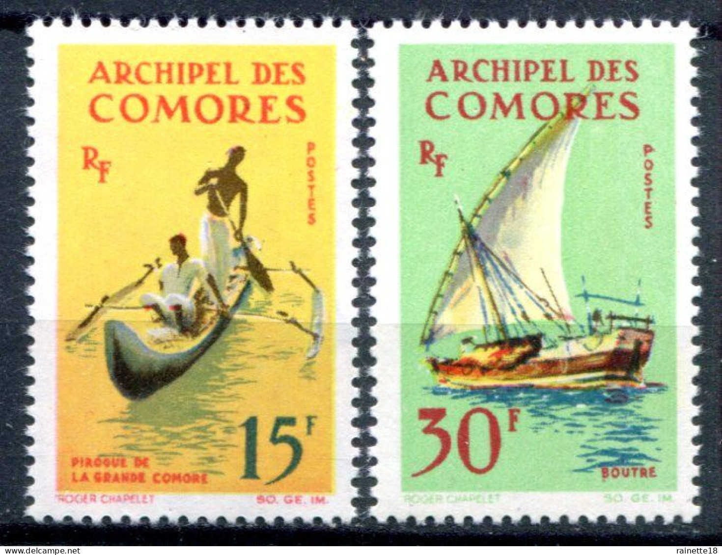 Archipel Des Comores          33/34 **  Embarcations - Unused Stamps