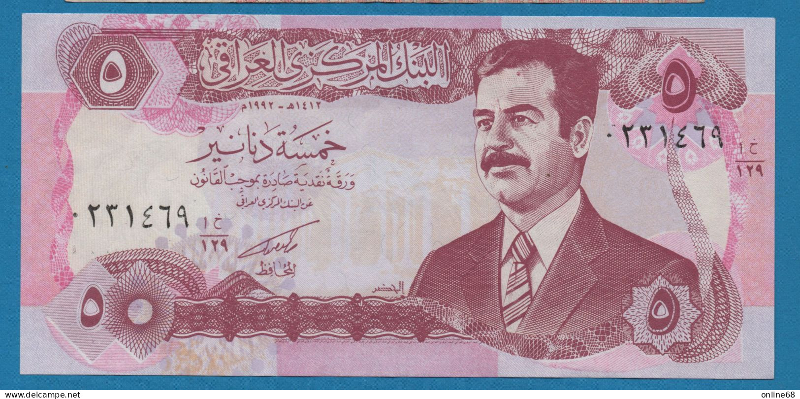 IRAQ 5 Dinars 1992 P# 80c Saddam Hussein - Iraq