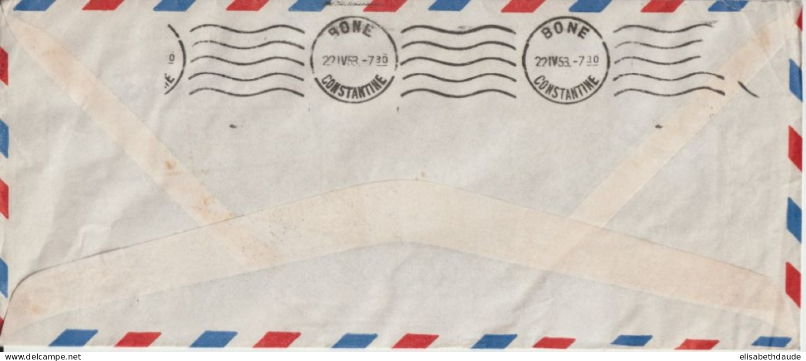 1953 - USA - DOUBLE EMA Sur ENVELOPPE AVION ILLUSTREE "MARTAY FOR TRUCK PARTS" De NEW YORK => BONE (ALGERIE) ! - Poststempel