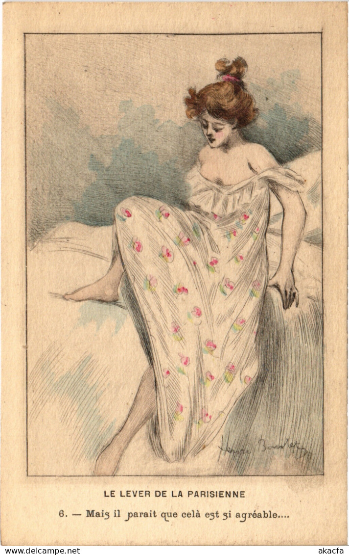 PC ARTIST SIGNED, HENRI BOUTET, ART NOUVEAU, LADY, Vintage Postcard (b49568) - Boutet