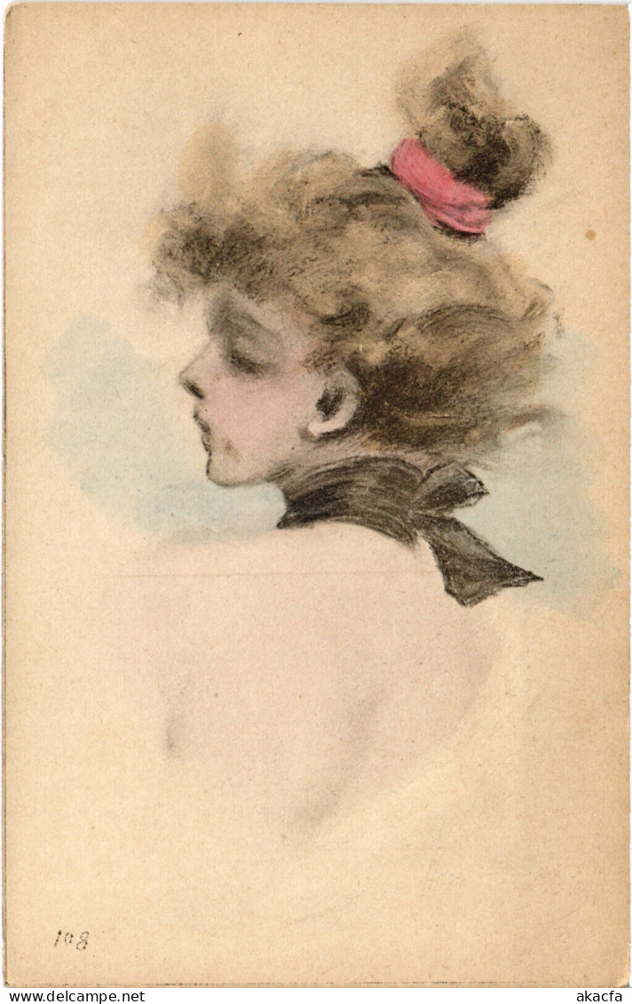 PC ARTIST SIGNED, HENRI BOUTET, ART NOUVEAU, LADY, Vintage Postcard (b49575) - Boutet