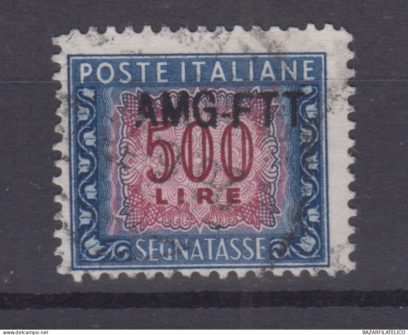 TRIESTE ZONA A 1949-54 SEGNATASSE 500 LIRE VIOLETTO N.28 USATO - Used