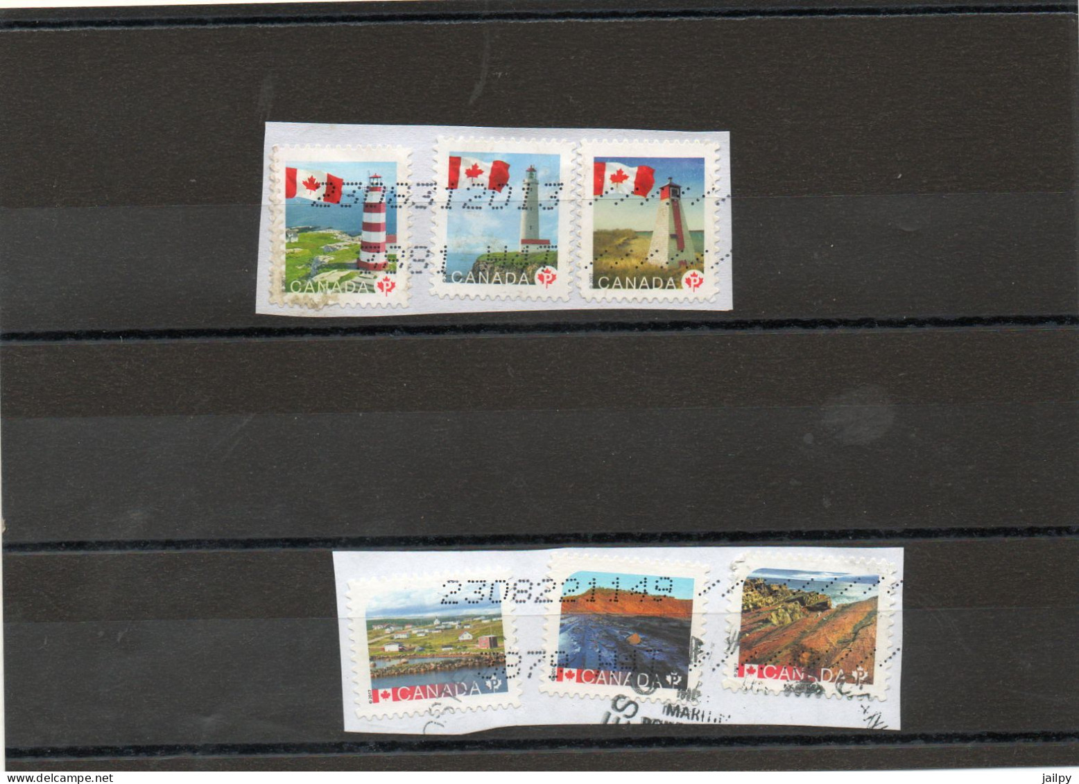 CANADA  6 Timbres     2007 , 2014 Et 2017  Sur Fragment Oblitérés - Used Stamps