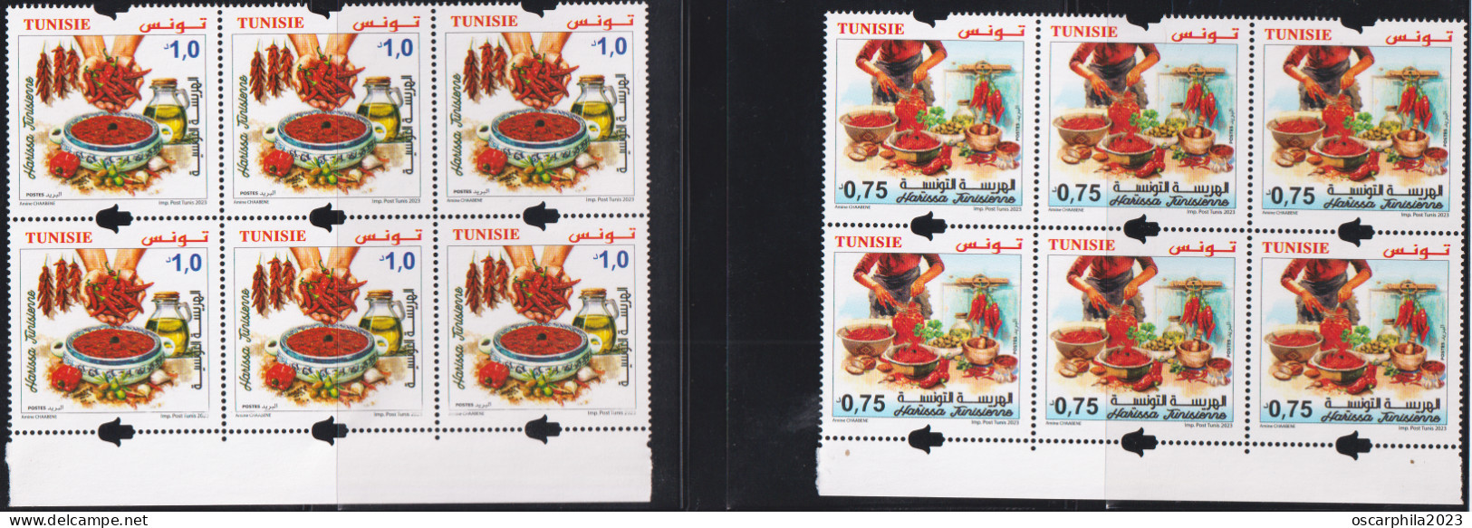 2023.Tunisie - émission N° 11, Harissa Tunisienne - Série Compléte  - Bloc De 6 - 12V/  MNH***** - Légumes