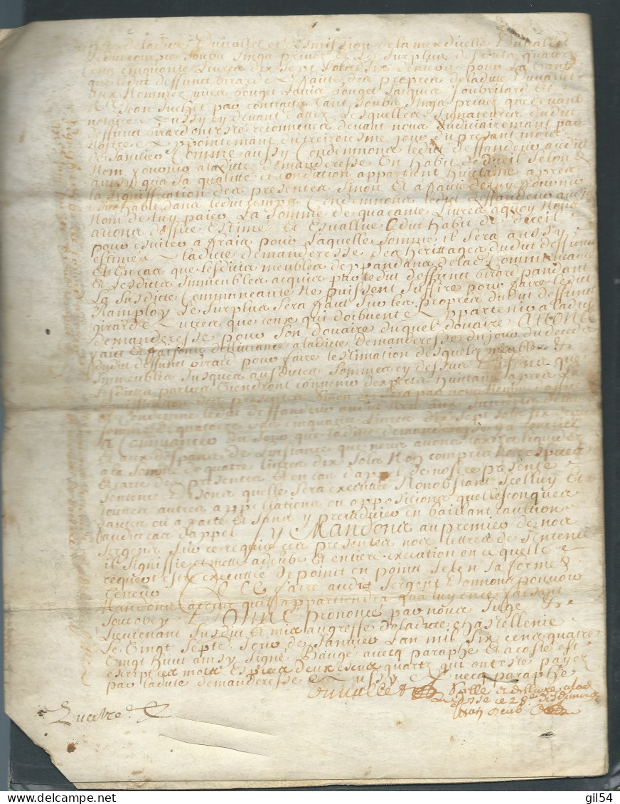  Manuscrit De 1688 De 4 Pages , 1er Et 4è Page Scannée , De Droue ( Loiret ) Cachet Généralité D'Orléans - Modb 21306 - Manuscrits