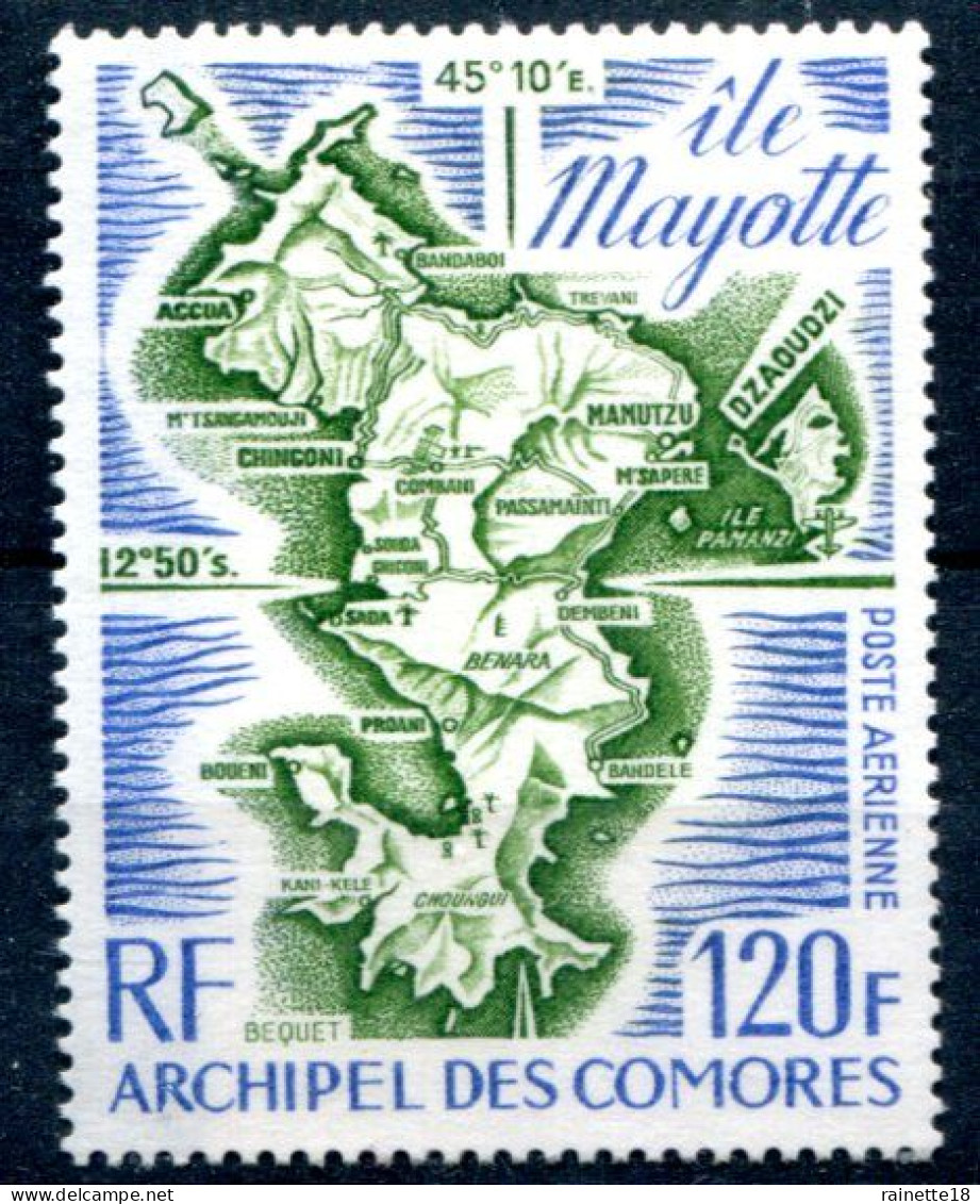 Archipel Des Comores       PA  61 **  Carte De Mayotte - Poste Aérienne
